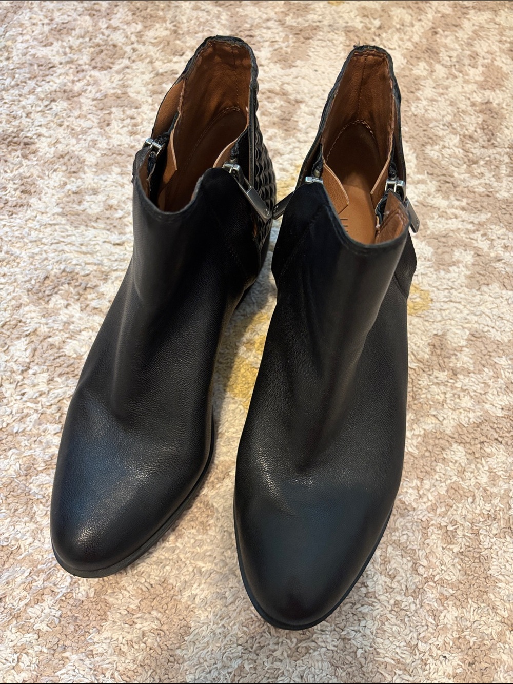 Lucky Brand Black Leather Ankle Booties